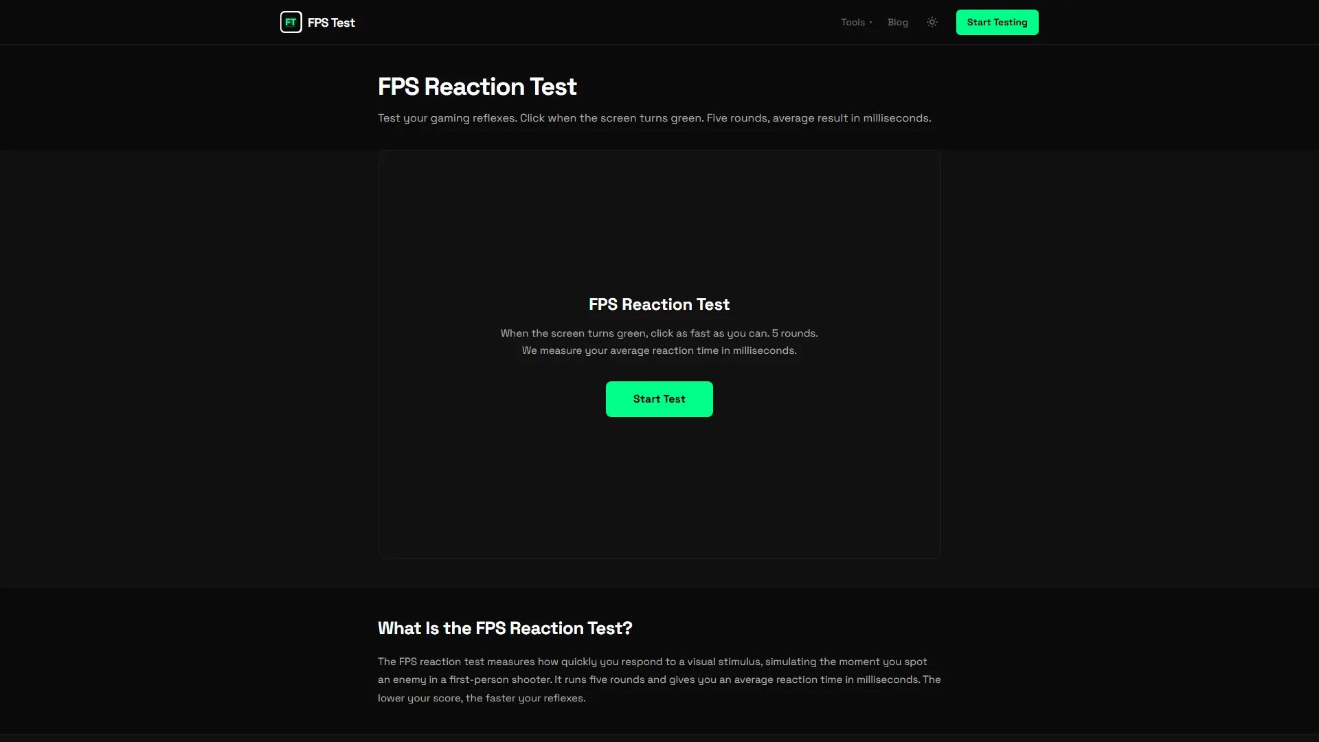 FPS reaction time test for measuring Valorant reflexes and aim